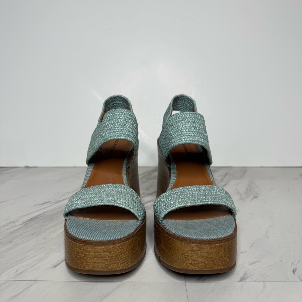 Lucky Brand Delukah Blue Platform Wedge Sandal 5 1/2 - Picture 2 of 14